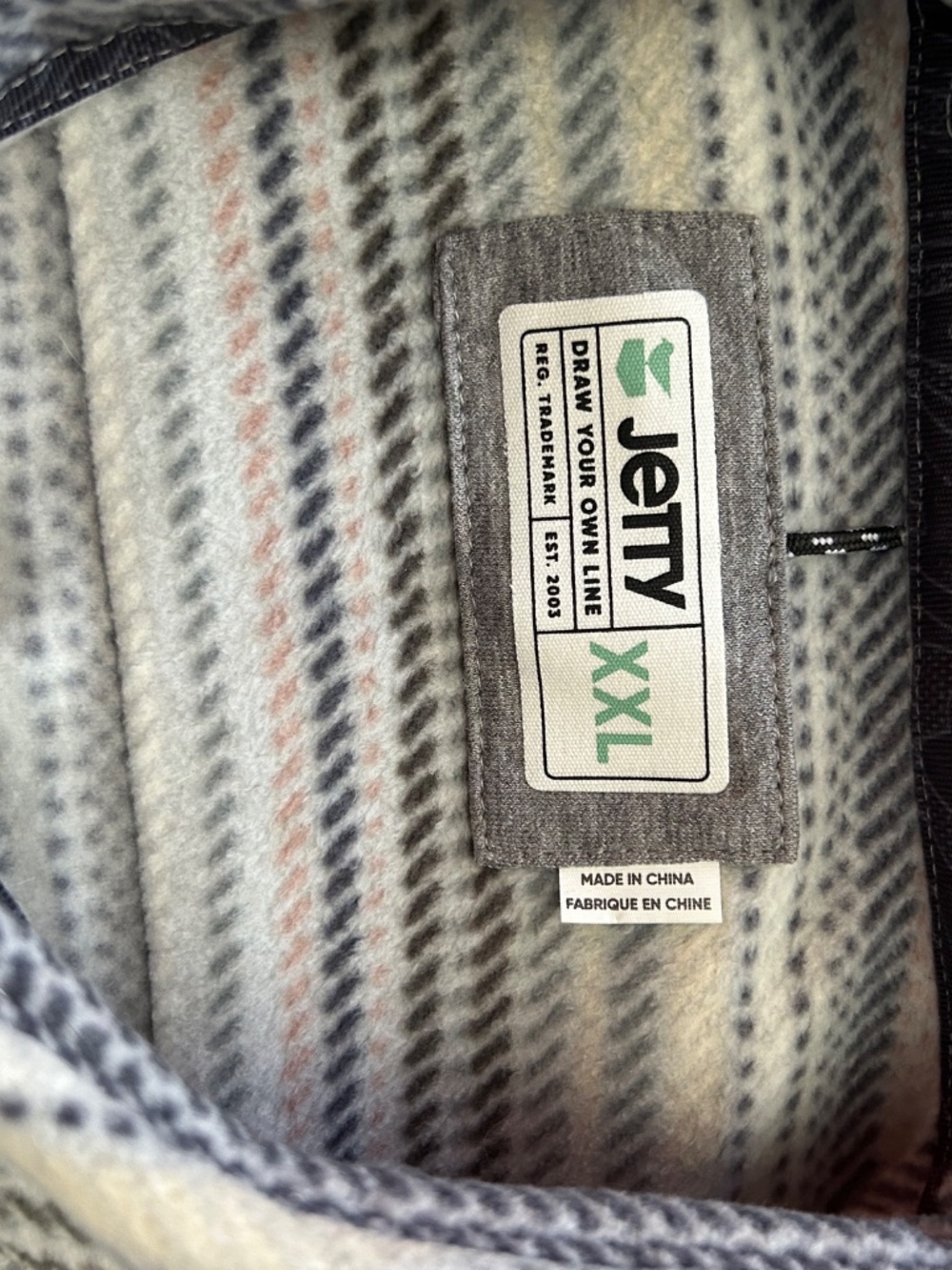 Jetty Concordia Fleece Men’s Jacket Sz XXL Grey/beige Stripe Colorway - Picture 2 of 8